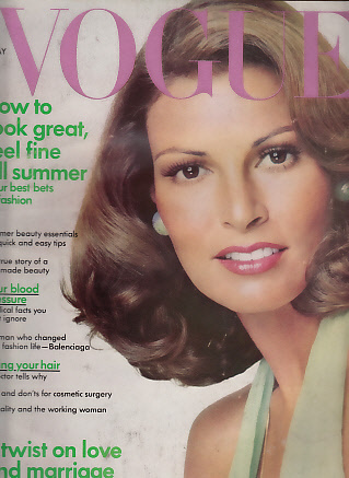 Vogue May 1973 Raquel Welch Young Raquel Welch on cover of 1973 Vogue