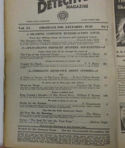 Content Guide Dime Detective 1936