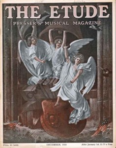 Art Deco Angels on the Cover of the 1918 Etude Magazine