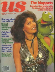 Raquel Welch and Kermit the frog on cover of US
