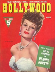 Rita Hayworth on the cover of Hollywood Magazine
