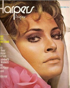 Raquel Welch on cover of UK Harpers Bazaar