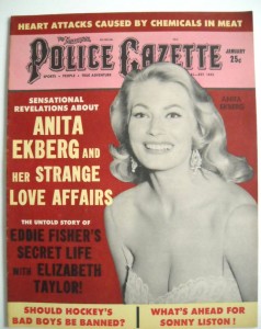 Anita Ekburg Cover on police Gazette