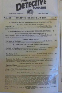 content page for Dime Detective 1936